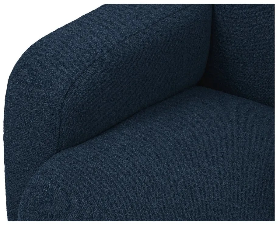 Ciemnoniebieski narożnik z materiału bouclé (prawostronny) Molino – Micadoni Home