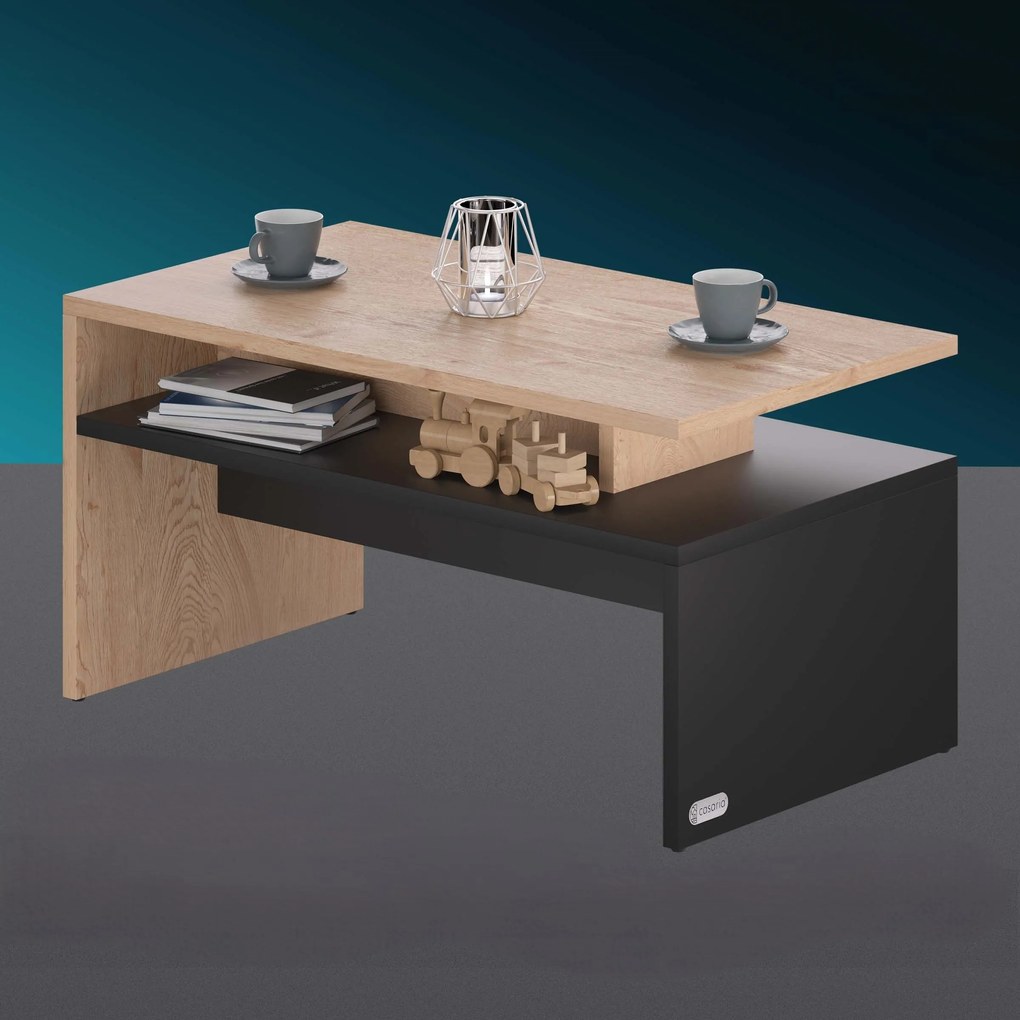 Stolik kawowy SACRAMENTO, 95x55x50cm, brązowy/szary Casaria