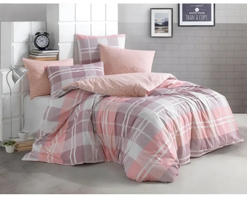 BedTex Pościel bawełniana Mark różowy, 140 x 200 cm, 70 x 90 cm, 140 x 200 cm, 70 x 90 cm