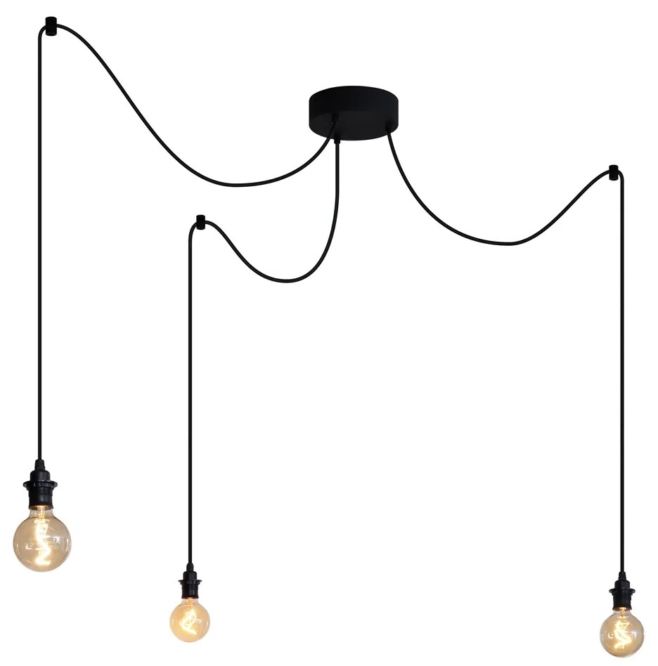 Zewnetrzna Zewnętrzna lampa wisząca czarna 3-punktowa IP54 - Cava Nowoczesny Oswietlenie zewnetrzne