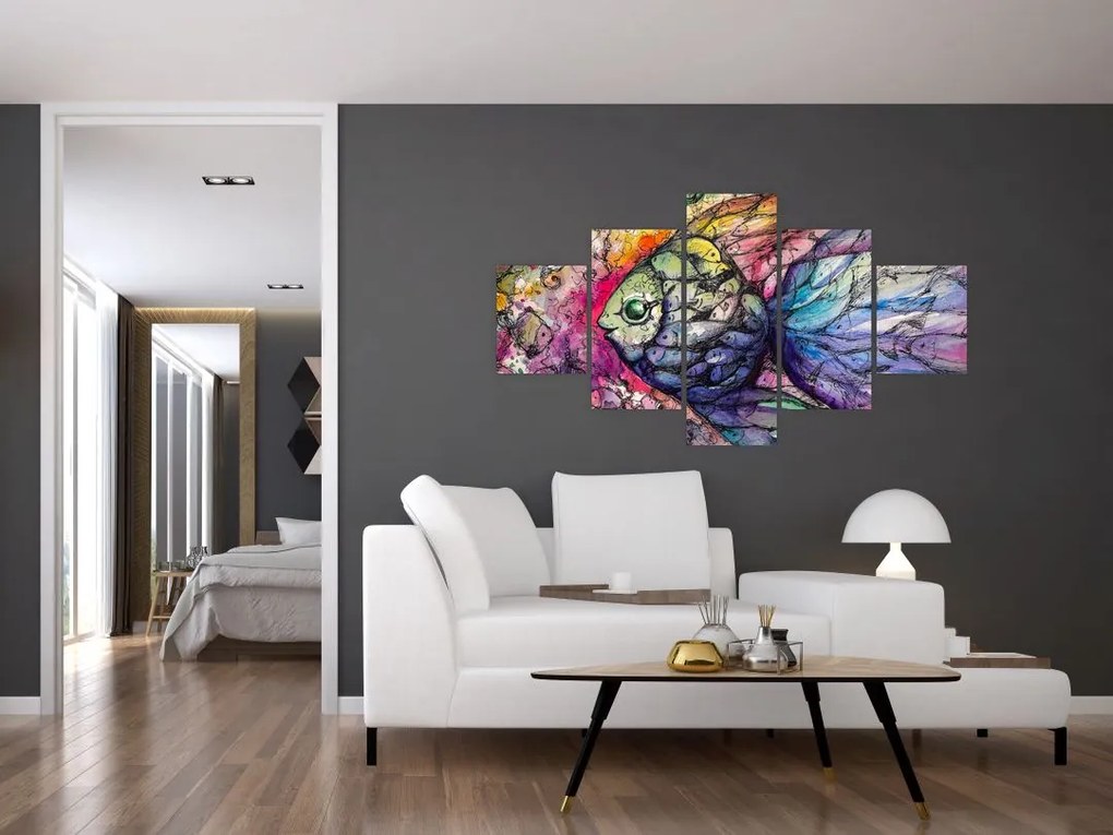 Obraz - Kolorowa rybka (125x70 cm)