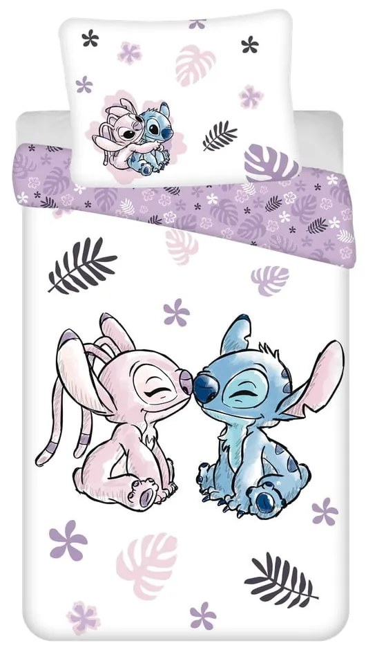 Bawełniana dziecięca pościel jednoosobowa 140x200 cm Lilo and Stitch – Jerry Fabrics