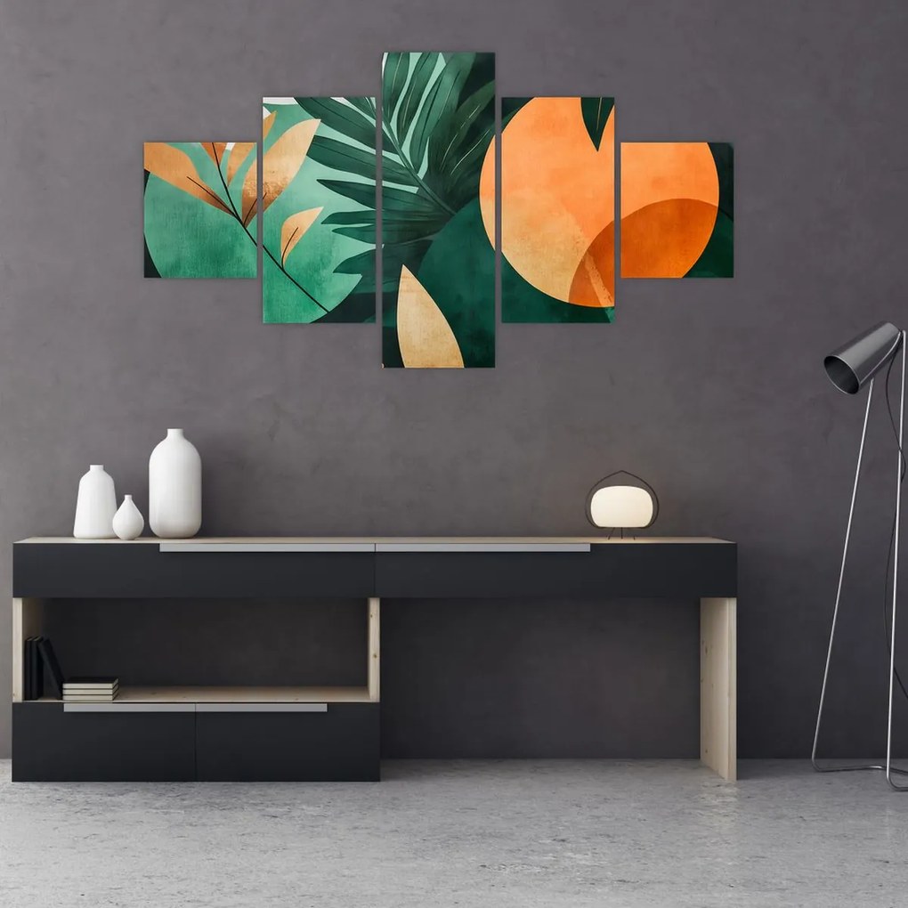 Obraz - Geometryczne motywy naturalne (125x70 cm)