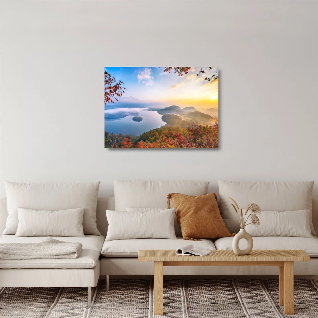 Obraz na szkle - Jezioro Bled (70x50 cm)