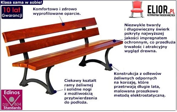 Ławka ogrodowa Flavia 2X 180 cm - 7 kolorów