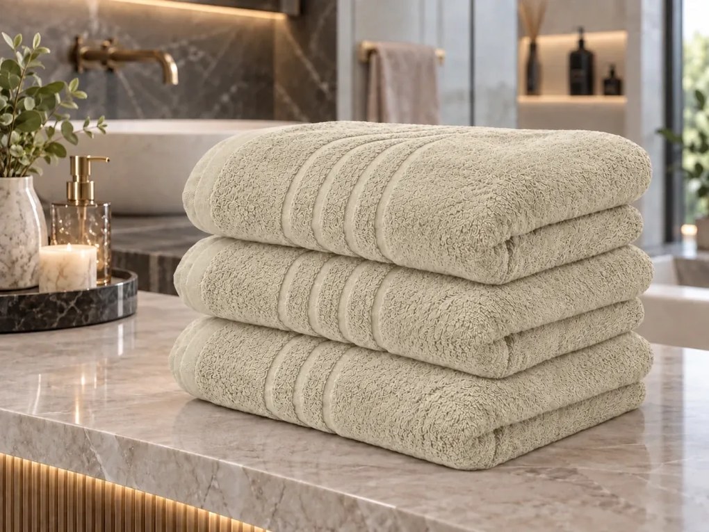 Ręcznik kąpielowy Comfort Maxi 100x200 cm kremowy, 100% bawełna