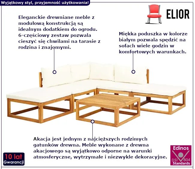 6-częściowy zestaw ogrodowy z poduszkami C8-T24