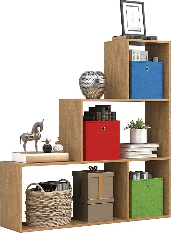 Wood Shelf Room Divider Książki Dubila M