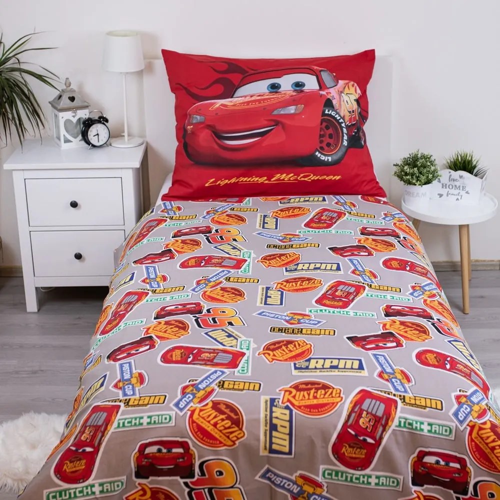Czerwona bawełniana pościel dziecięca jednoosobowa 140x200 cm Cars "Legend" – Jerry Fabrics