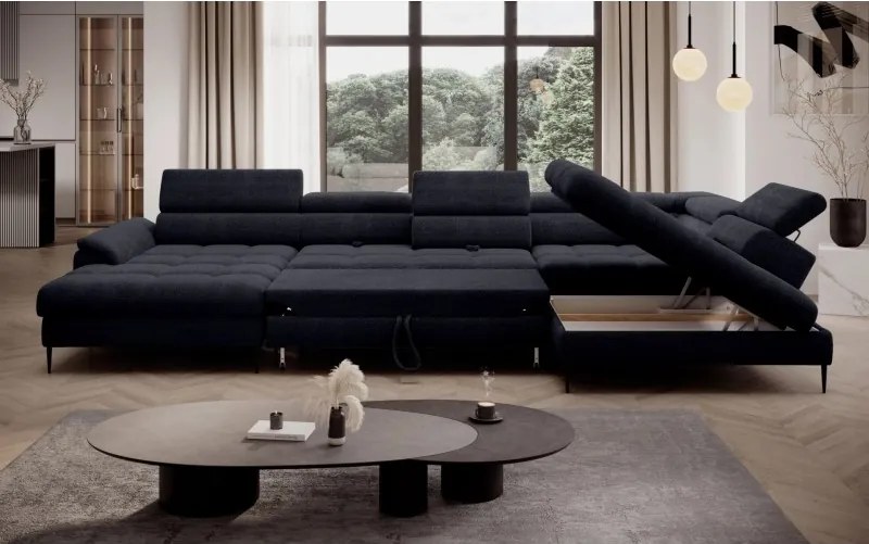 Narożnik EMPOLI XL w układzie U Lewostronny z funkcją spania Lewostronny w ktaninie AUSTIN 20 WERSAL