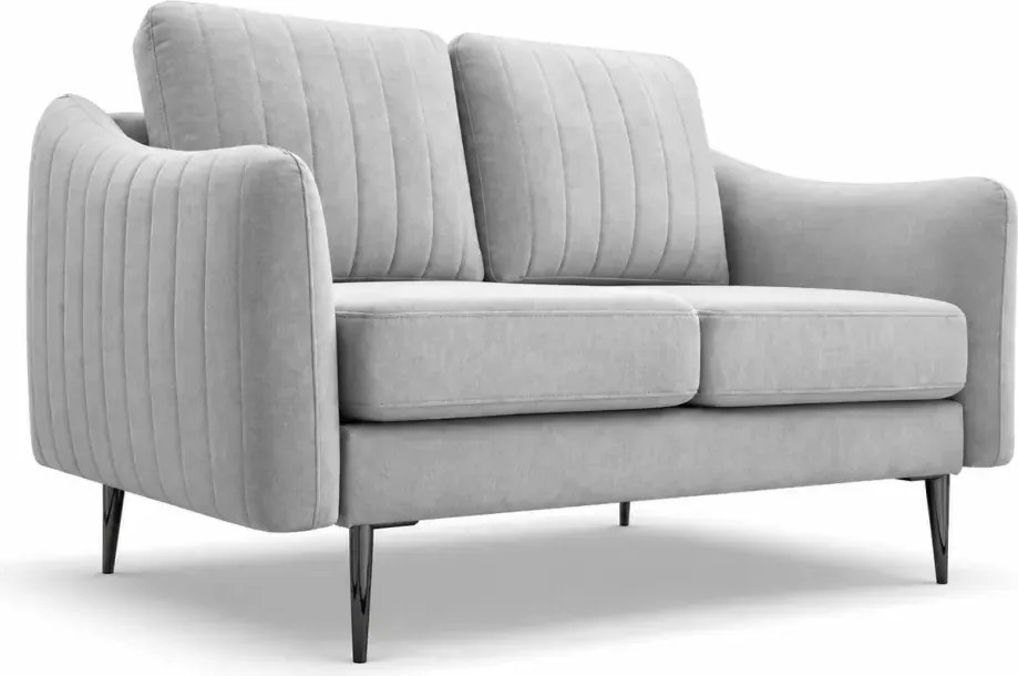 Kanapa Valoris 2-osobowa welur – elegancka sofa wolnostojąca z metalowymi nogami