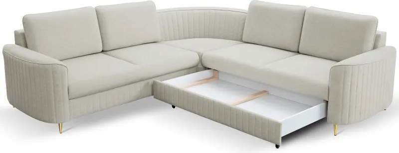 Narożnik LAREN nowoczesna sofa z funkcją spania pojemnik na pościel prawa strona CASTEL 80 251x251x85 cm