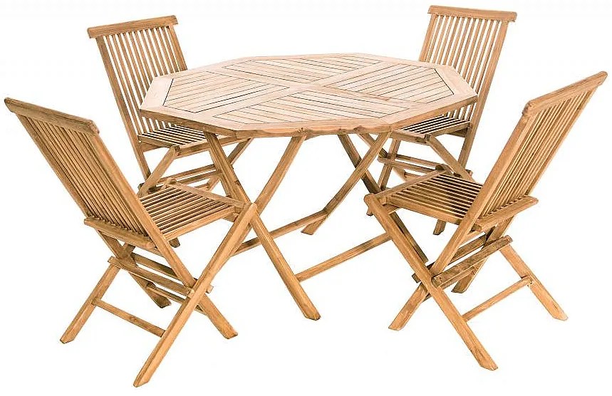 Zestaw teak ogrodowy FOXI I. 1 + 4 (poduszki GRATIS)