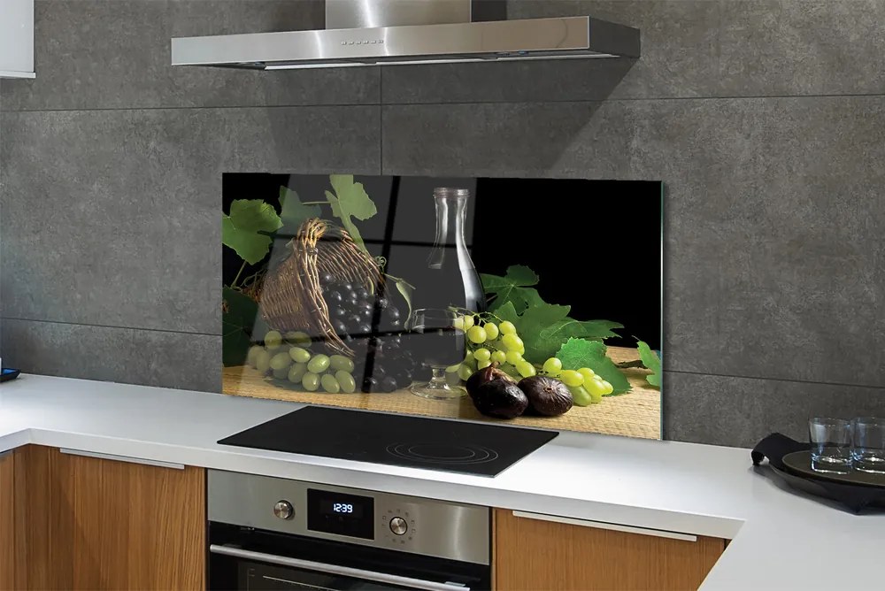 Panel szklany do Kuchni Winiarski Kosz z Winogronami