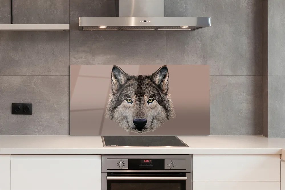 Panel Szklany Artystyczny Portret Wilka