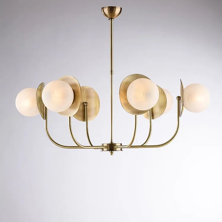 Selene - Lampa wisząca z brązowanego żelaza szczotkowanego 6 lamp X 80 - Ø92 - BL281-6-BRZ
