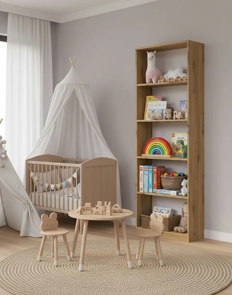 Dziecięcy regał słupek na zabawki dąb artisan F8-N03