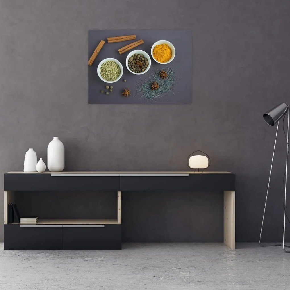 Obraz na szkle - przyprawy (70x50 cm)