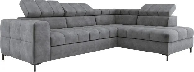 Narożnik PABLOS układ L strona Prawa w tkaninie CLOUD 82 regulowane zagłówki z funkcją spania