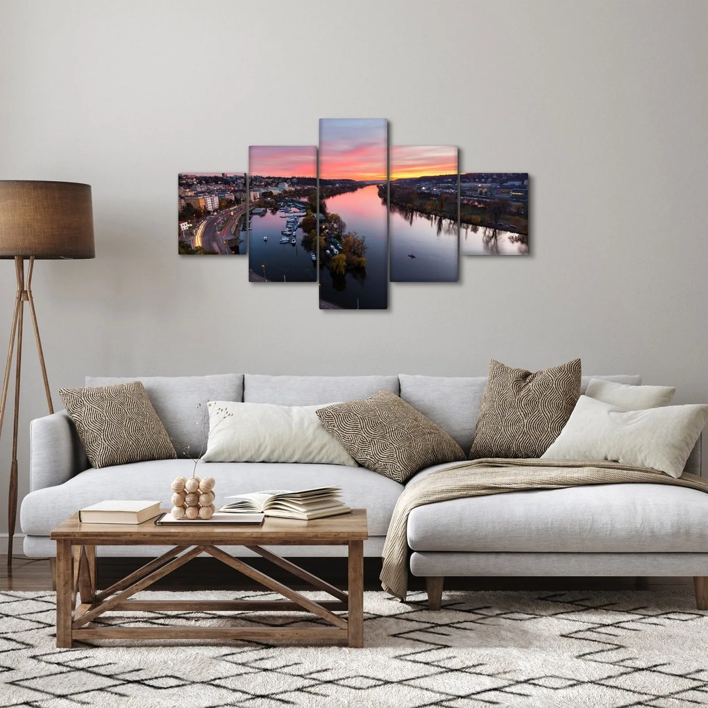 Obraz Pragi nocą (125x70 cm)