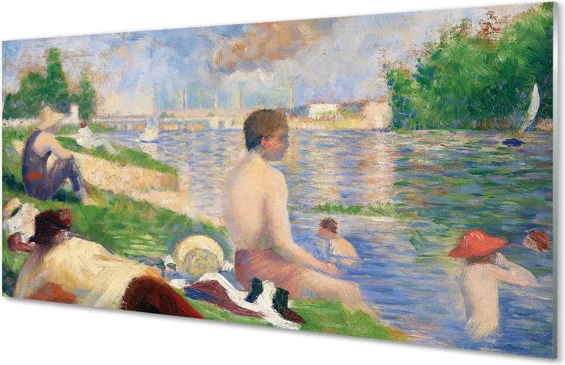 Szklany Panel Kąpiący się w Asnieres - Seurat