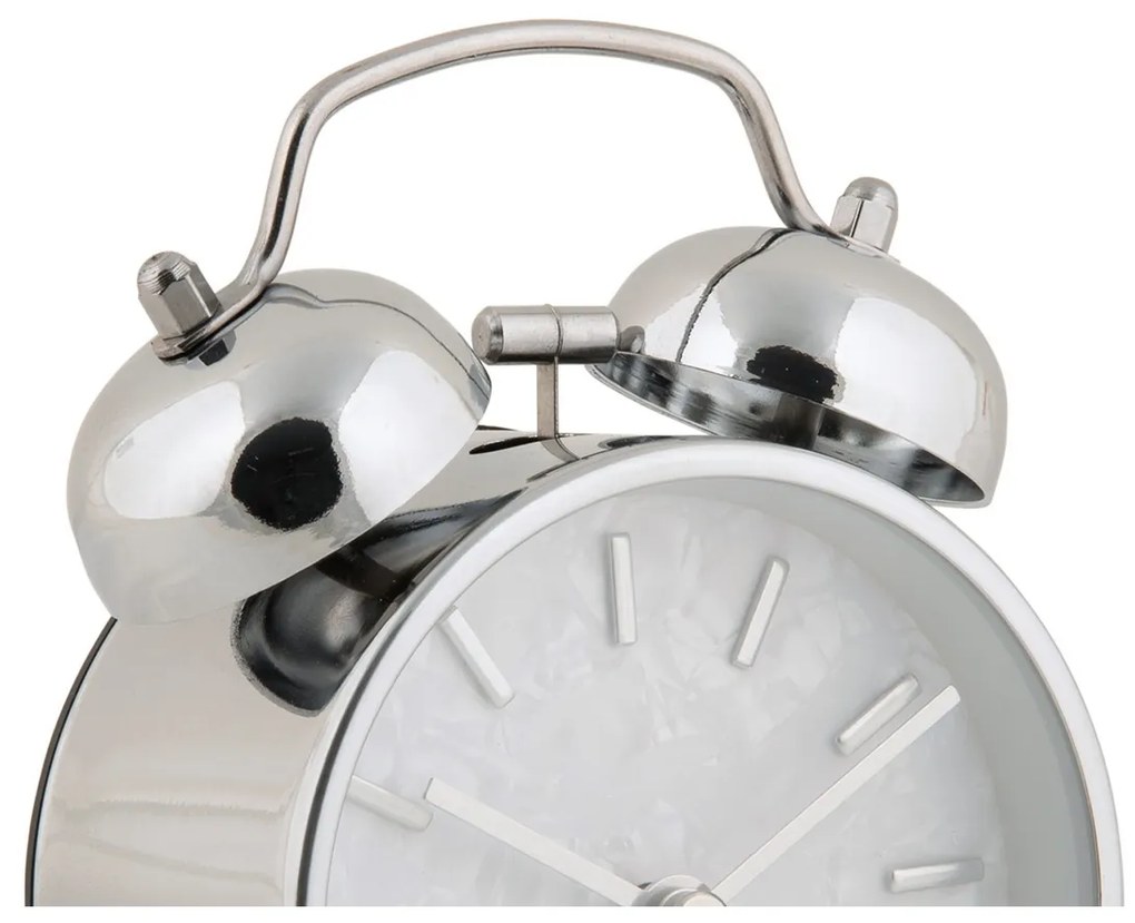 Karlsson 6009CH budzik design srebrny, średnica 12 cm