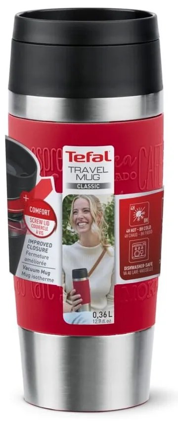 Czerwony kubek podróżny 360 ml – Tefal
