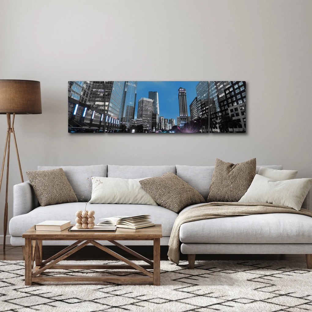 Obraz miasta nocą (170x50 cm)