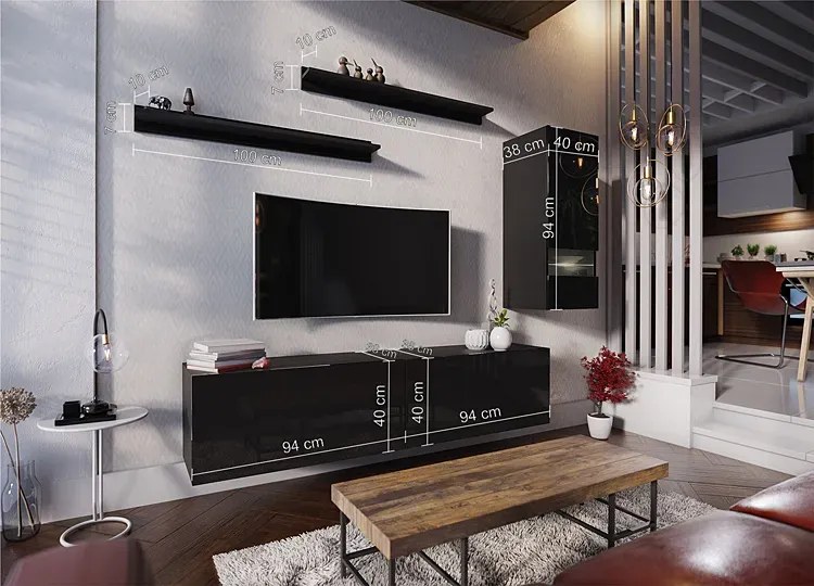 Meblościanka modułowa biały połysk 30x12x4 H6-M34