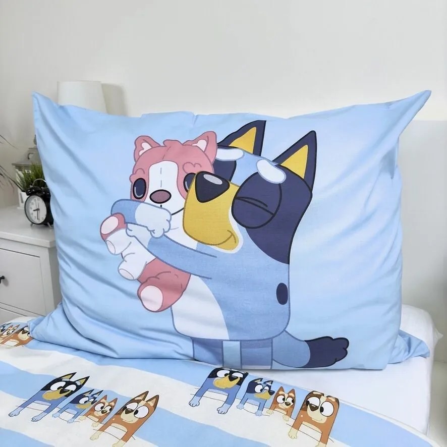 Jerry Fabrics Pościel bawełniana Bluey, 140 x 200 cm, 70 x 90 cm