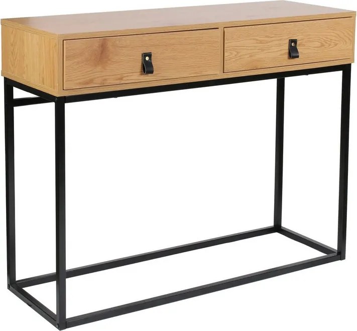 Konsola z dwoma szufladami Abbot w stylu loft