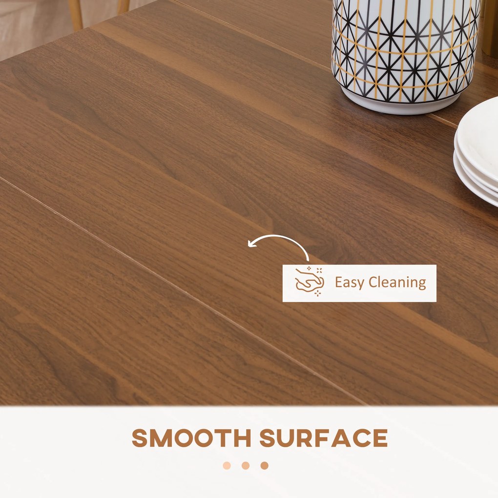 HOMCOM Stół rozkładany do jadalni nowoczesny stół kuchenny 180x85x75 cm kolor brązowy | Aosom PL