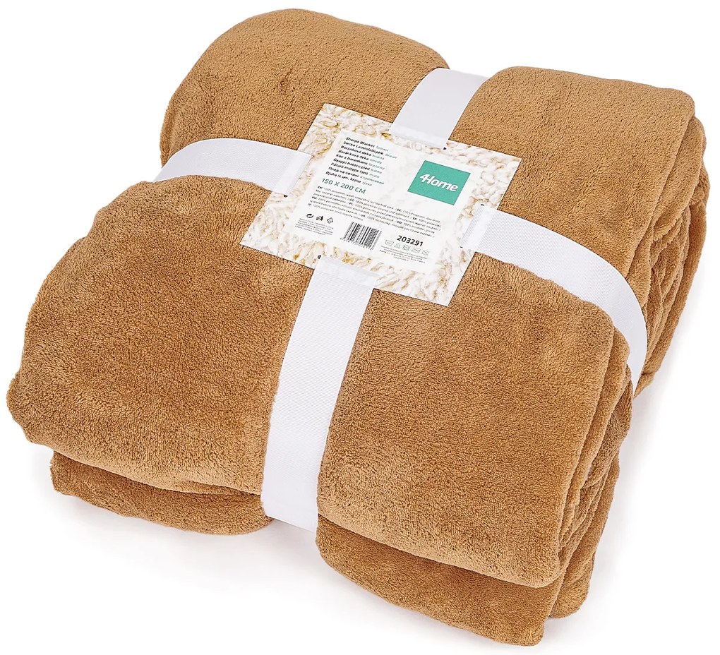 4Home Koc z barankiem brązowy, 150 x 200 cm