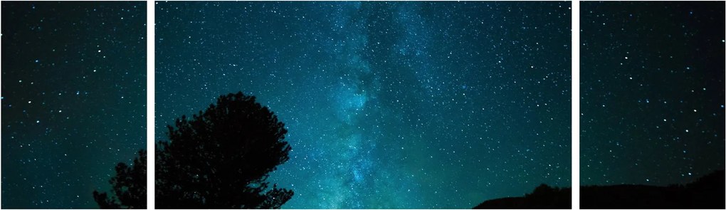 Obraz nocnego nieba z gwiazdami (170x50 cm)