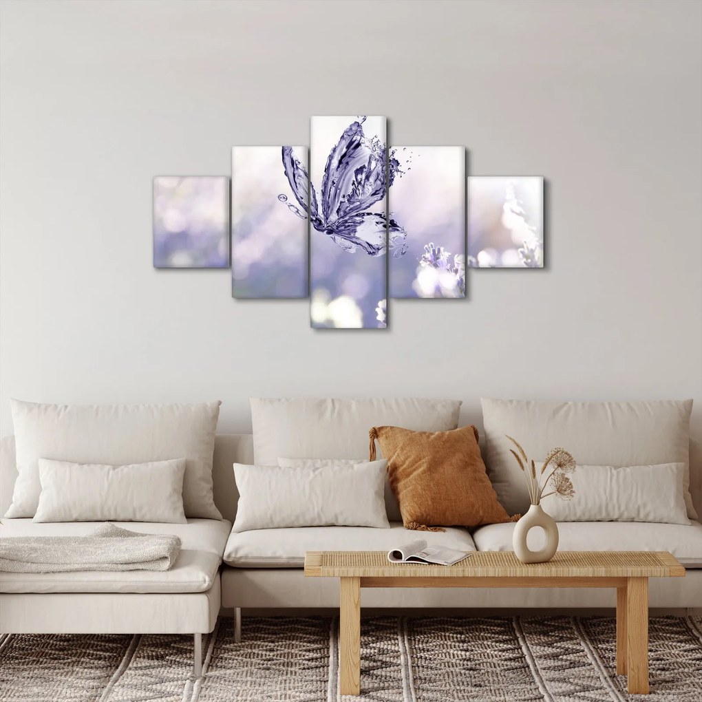 Obraz - Motyl i lawenda (125x70 cm)