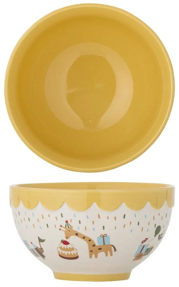 Żółto-kremowa kamionkowa miska dla dzieci ø 13,5 cm Celebrate – Bloomingville Mini