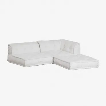 3-częściowa Modułowa Sofa Narożna Z Bawełny Dhel Gardenia Biel - Sklum