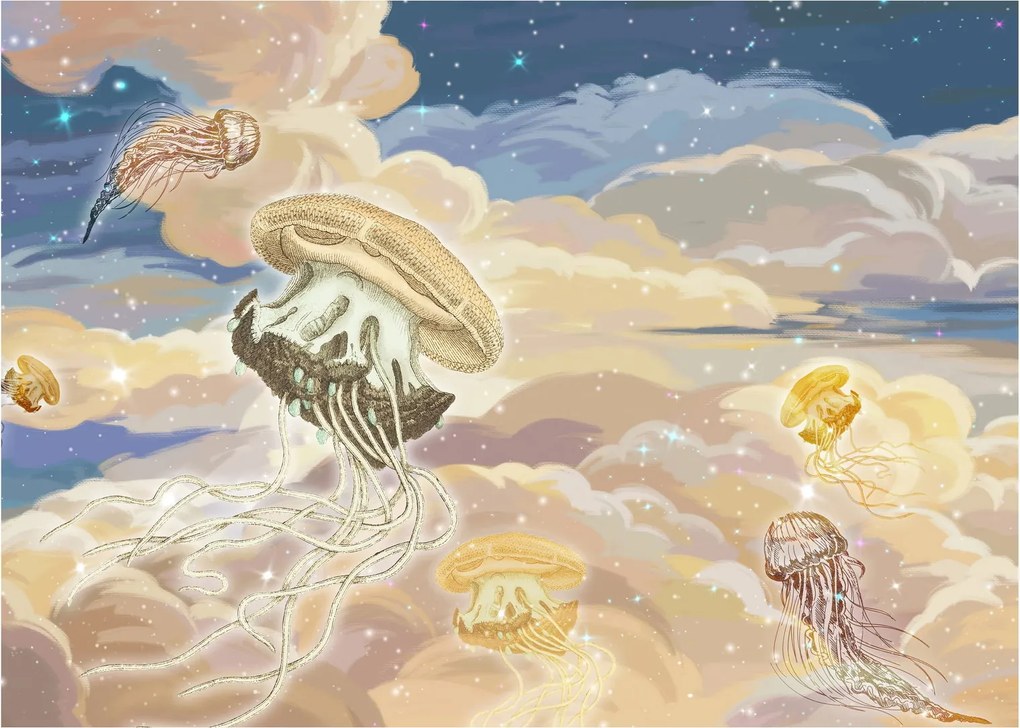 Obraz - Niebiańskie Meduzy (70x50 cm)