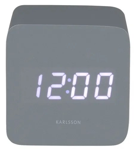 Karlsson 5982GY designerski zegar LED z budzikiem,szary, 7 cm