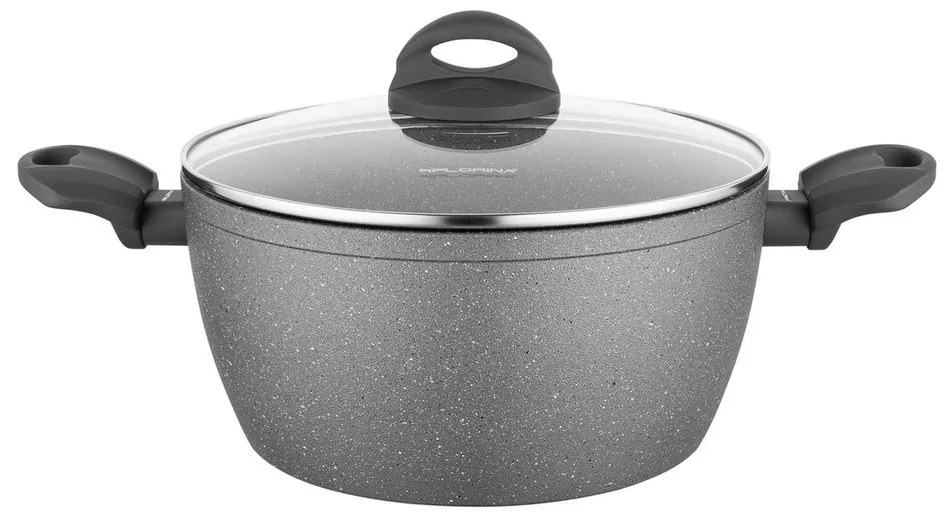 Florina Garnek z pokrywką Lava Stone MG, 24 cm, 4 l, szary, śred. 24 cm