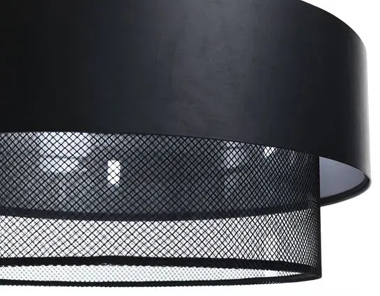 Czarna lampa wisząca nad stół z siatką - S435 D1-G89