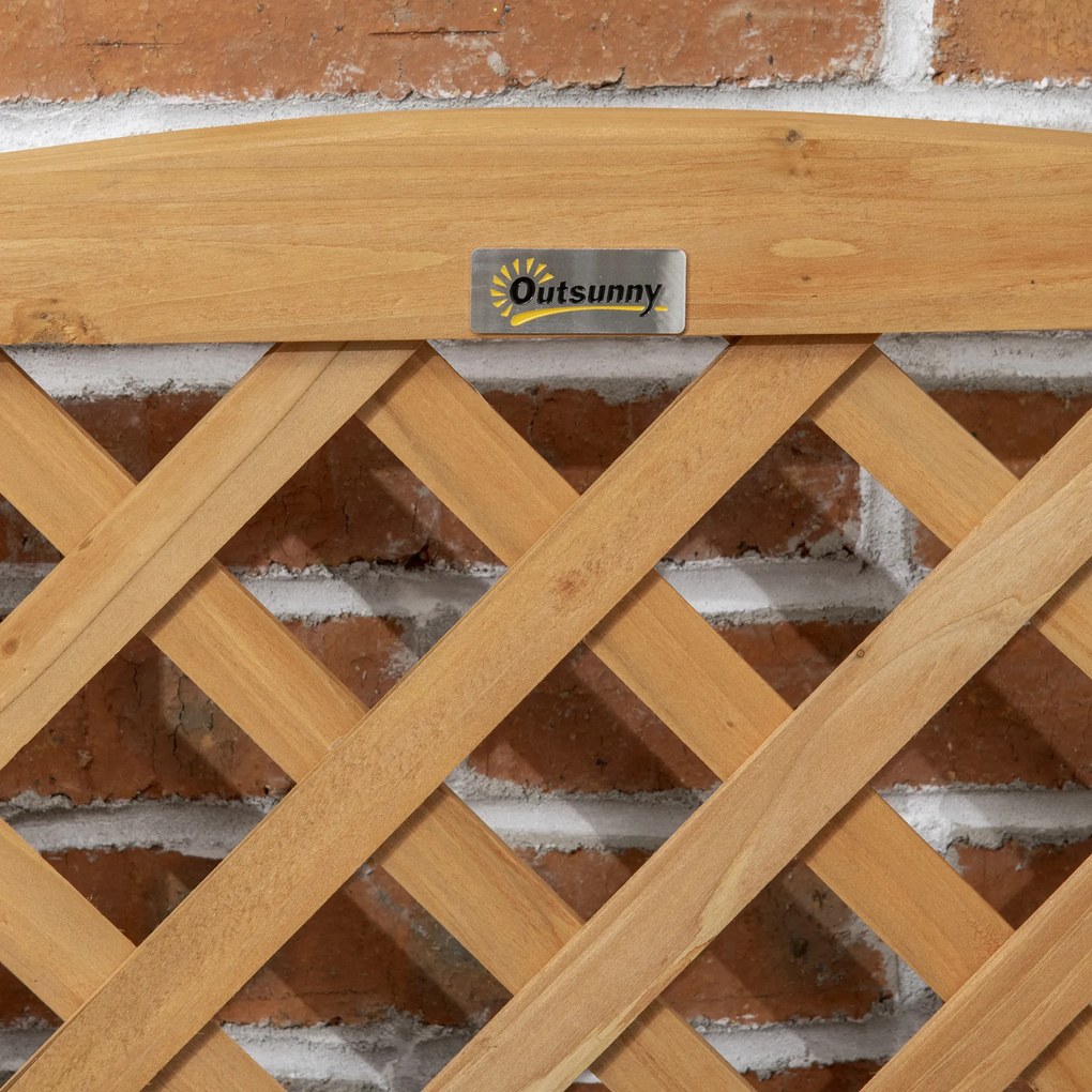 Outsunny Podniesiona Skrzynka na Kwiaty z Kratą Rustykalny Styl Żółta Drewniana do Ogrodu 45x45x80cm | Aosom PL