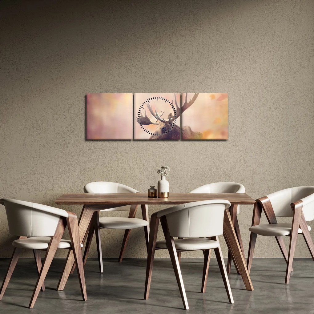 Obraz - Las w jesiennych liściach (z zegarem) (90x30 cm)