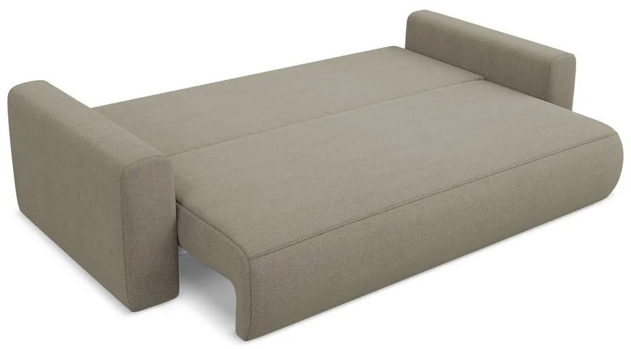 Jasnobrązowa rozkładana/ze schowkiem sofa 238 cm Kapua – Makamii