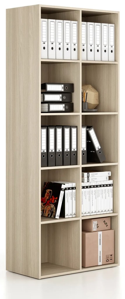 Regał FRAME, wysoki, 2 kolumny, 2162 x 872 x 450 mm, dąb naturalny