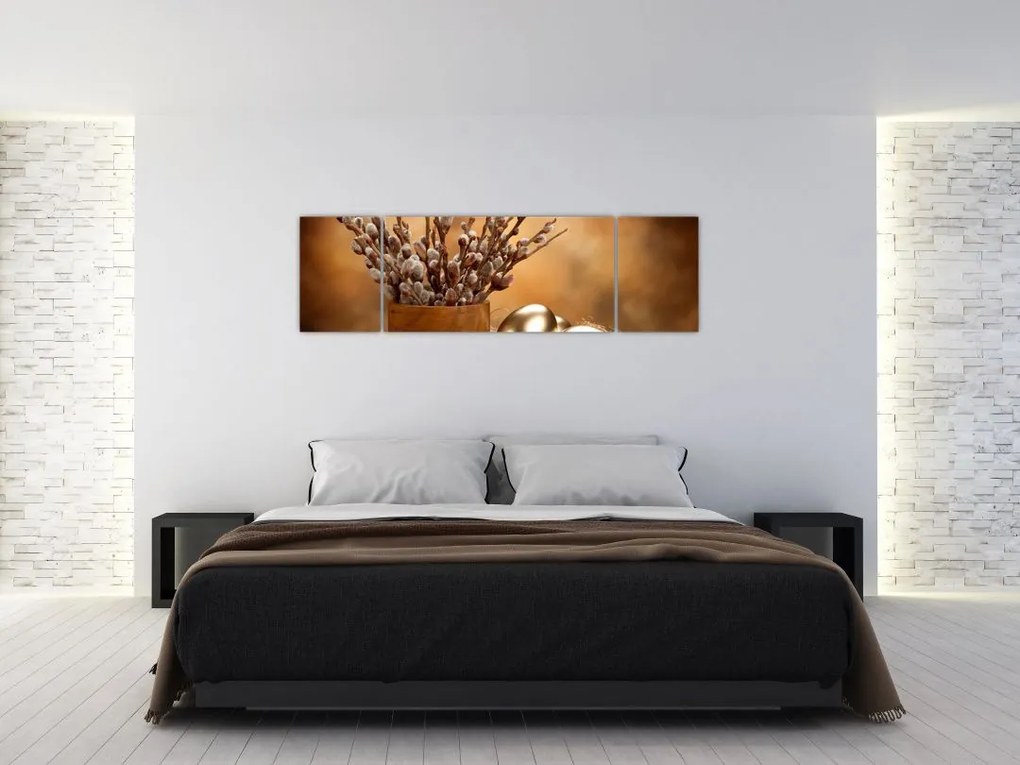 Obraz jajek i kociąt (170x50 cm)