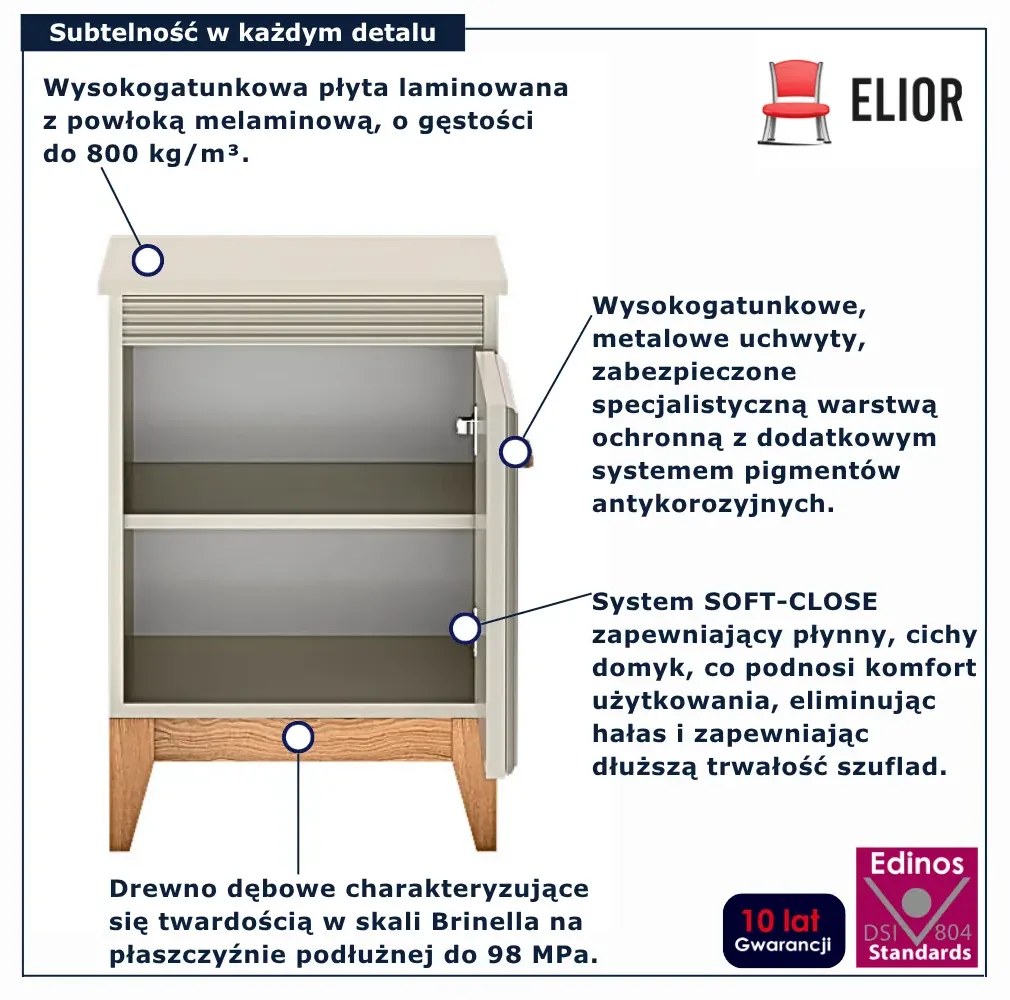 Kaszmirowa skandynawska szafka nocna M7-D37