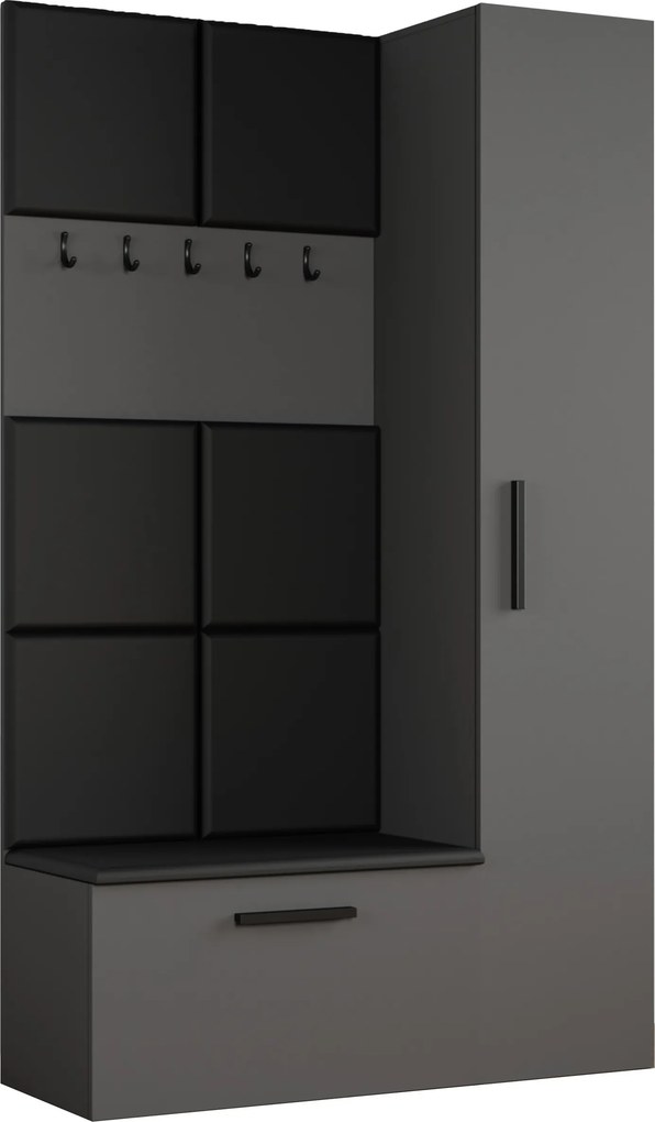 Masseno Garderoba MODULO 120,6/204/40 cm do Przedpokoju Nowoczesna Szara