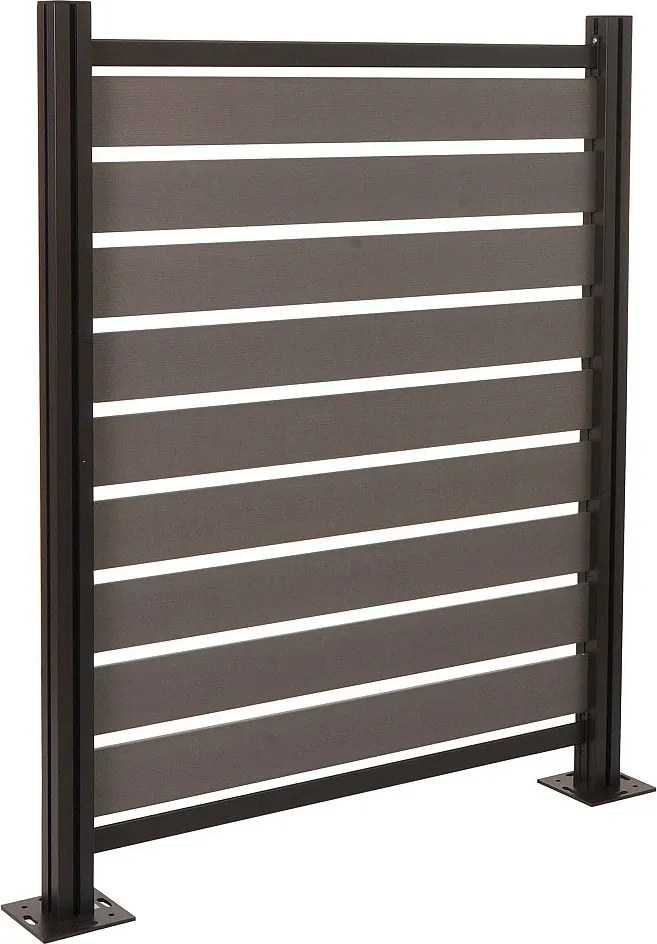 Aluminiowe ogrodzenie kosza na śmieci MCW-K57,  szary