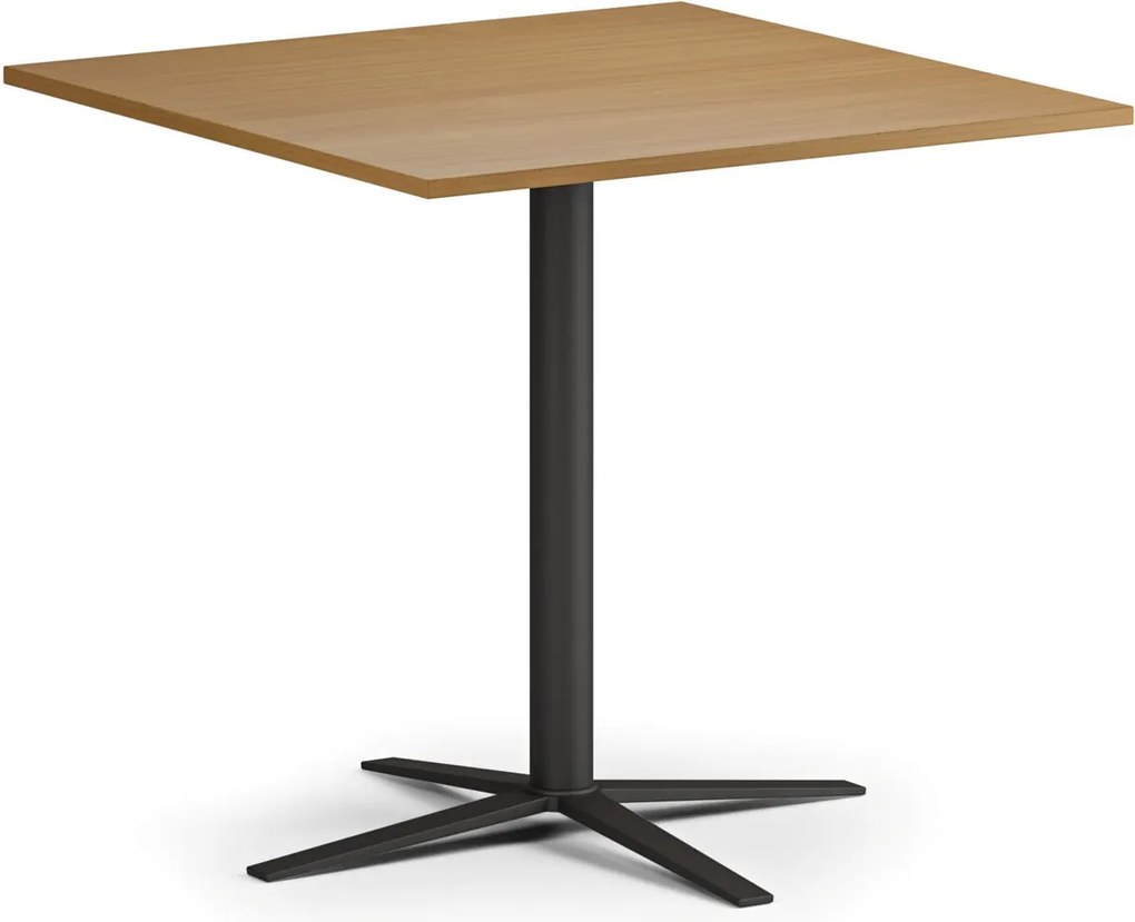 Stolik kawowy AURA, 60x60 cm, czarna podstawa, buk